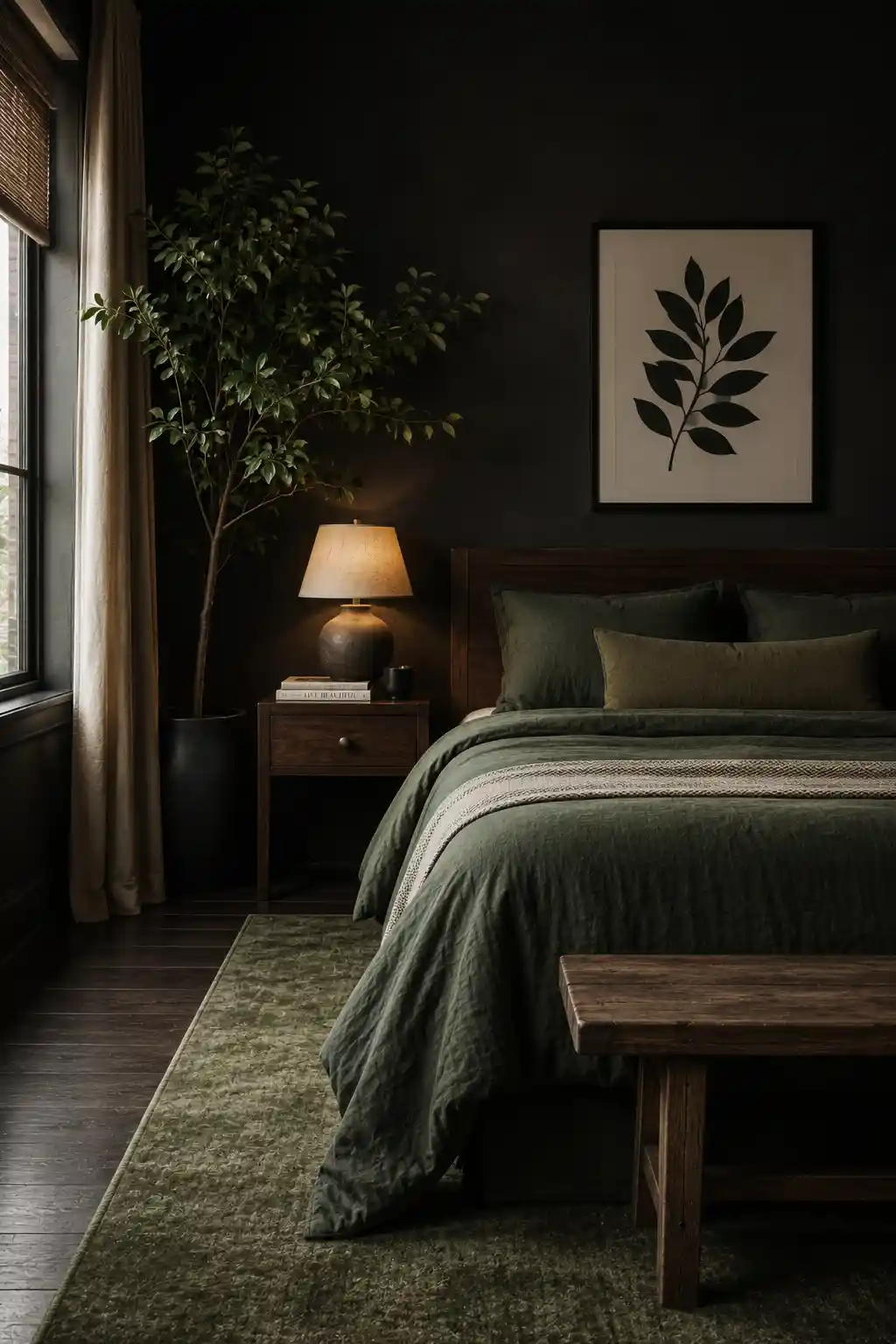 Dark Forest Haven with Mossy Accents