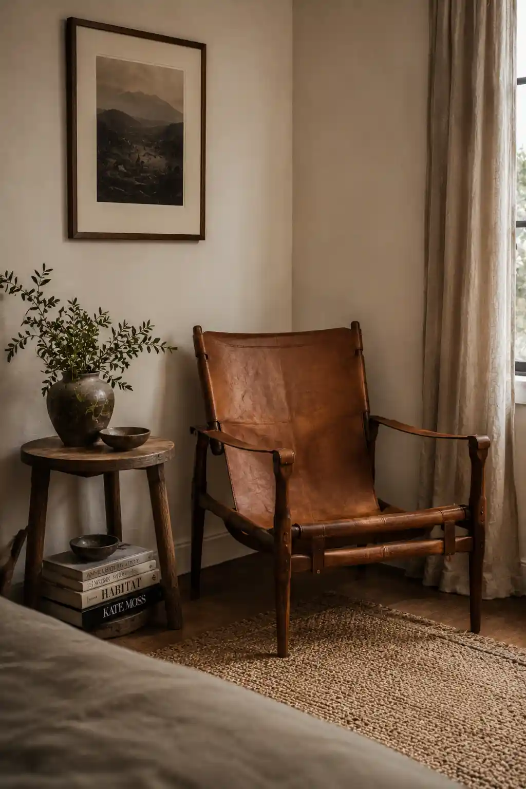 Stacked Vintage Books and Dried Pampas Grass