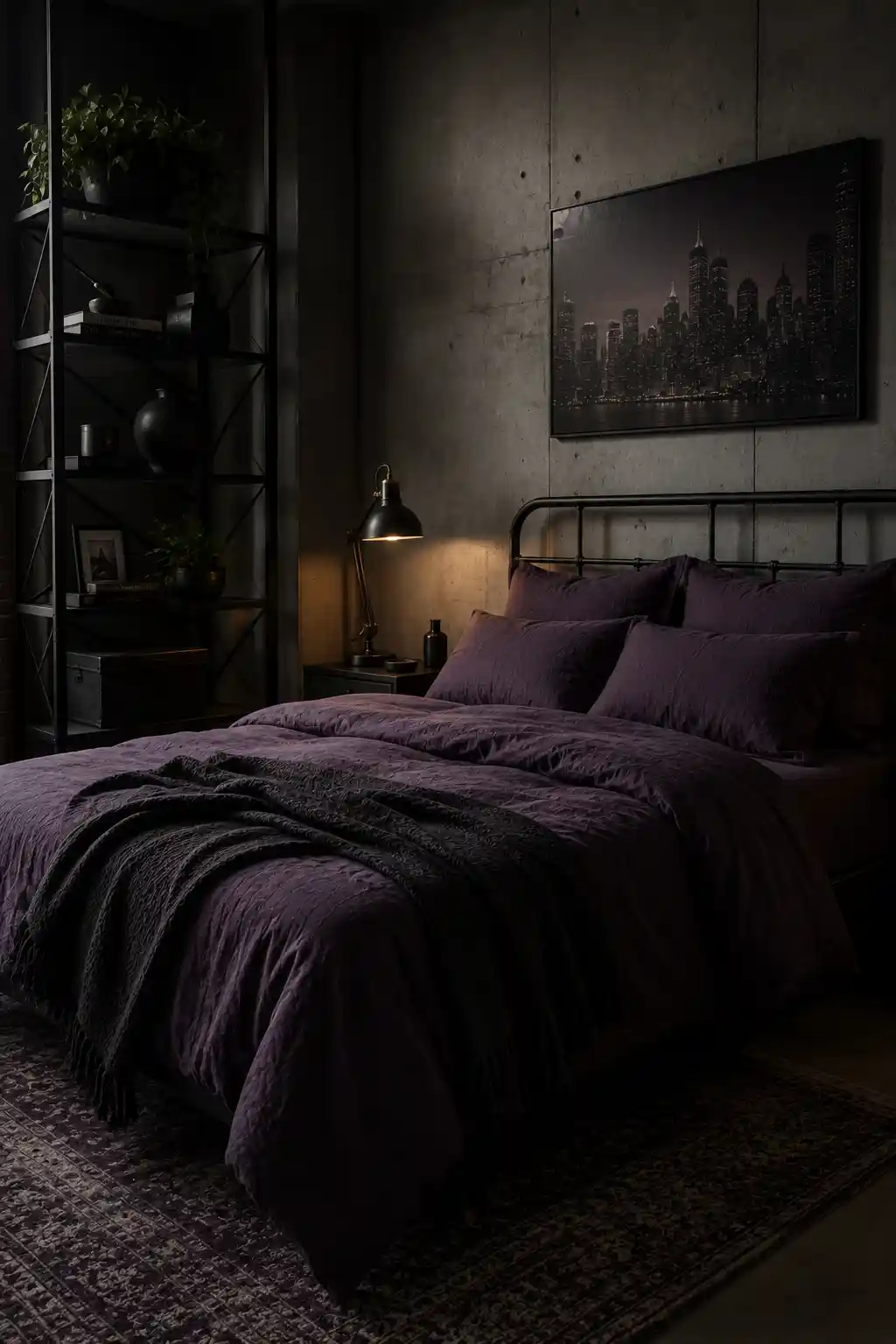 Deep Grape and Charcoal Gray Depth