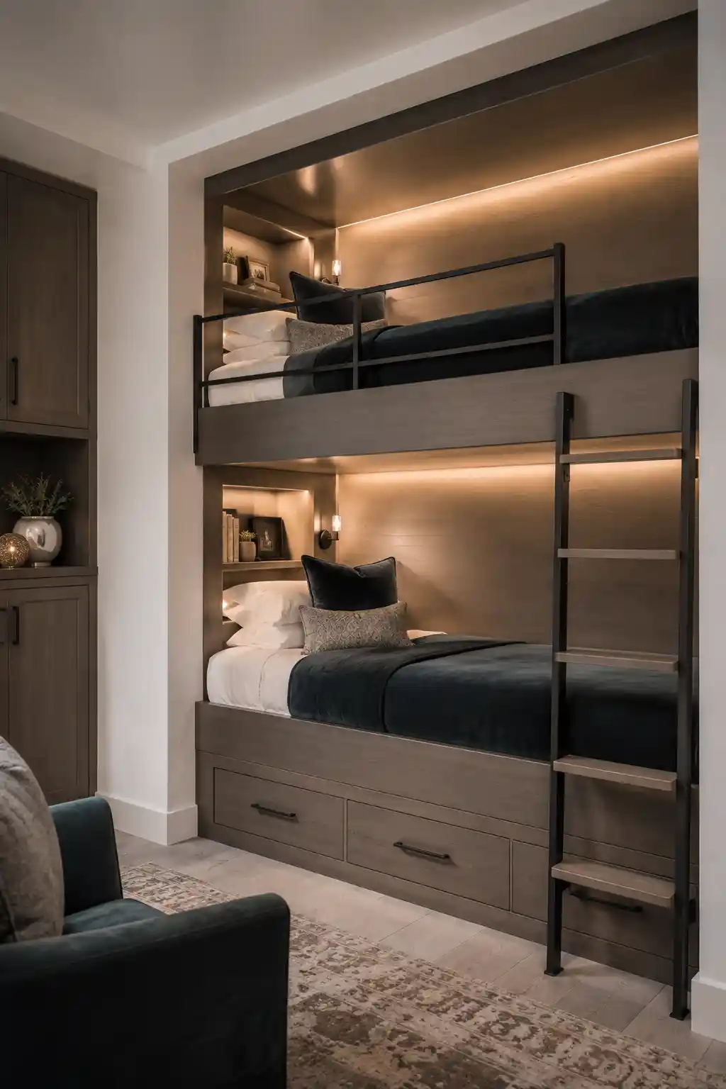 Custom Built-in Alcove Bunks