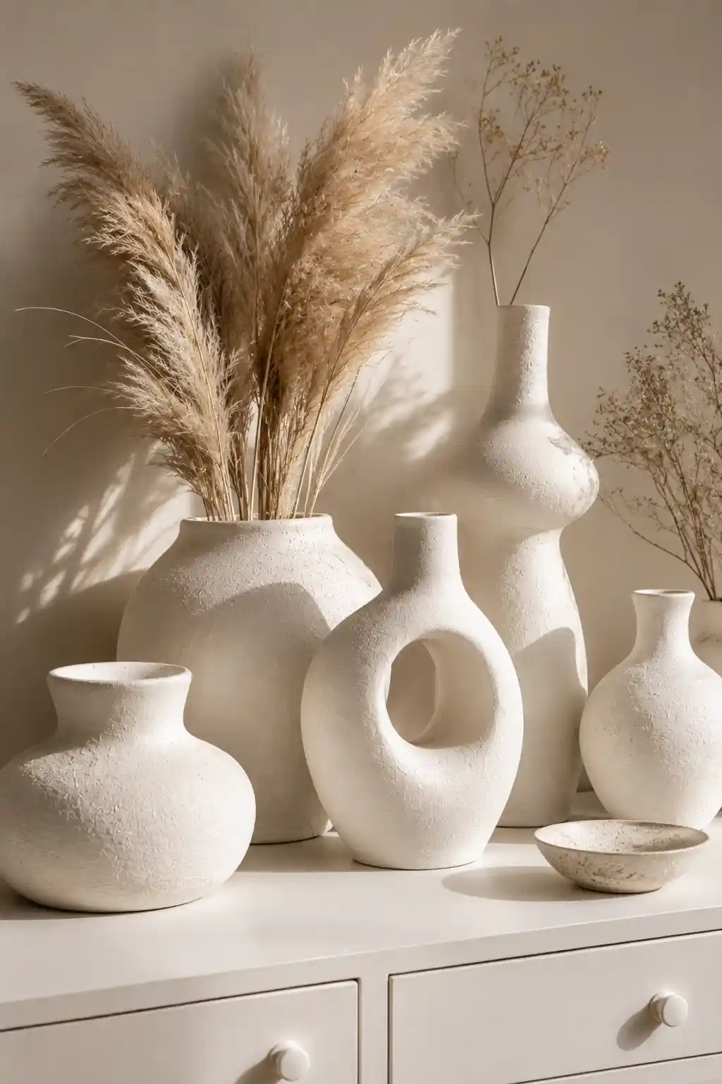 Sculptural Matte Ceramic Decor
