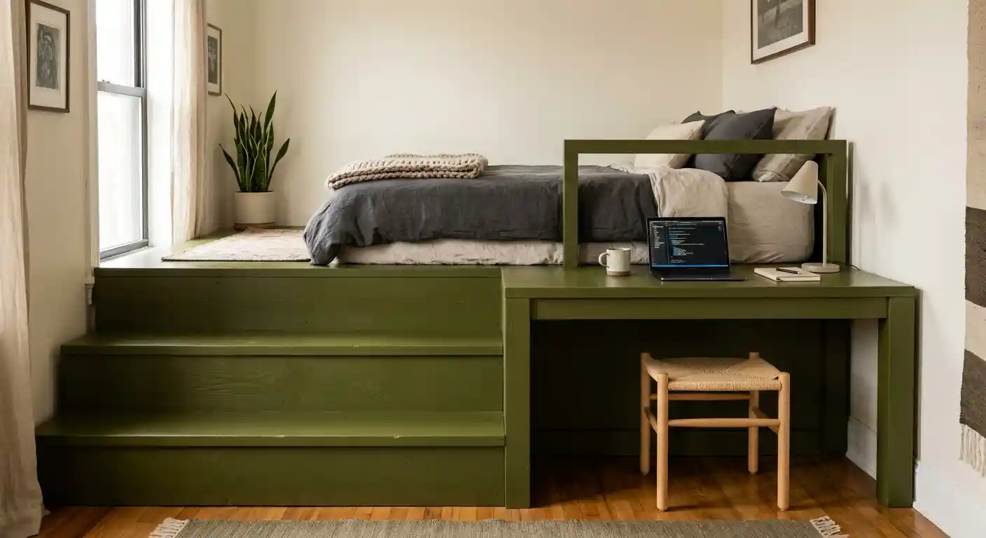 7 Elevated Platform With A Built In Side Desk Clean