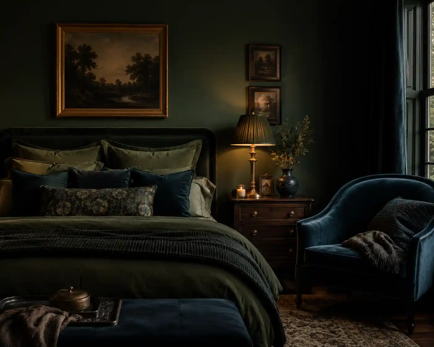 Dark Teal-Green Mixed Palette for Depth