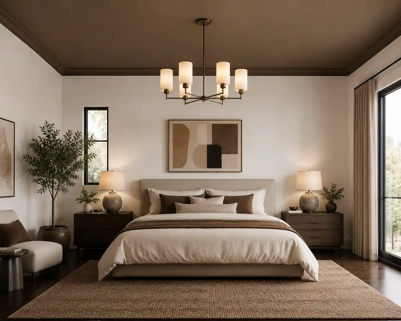 Matte Brown Painted Ceiling