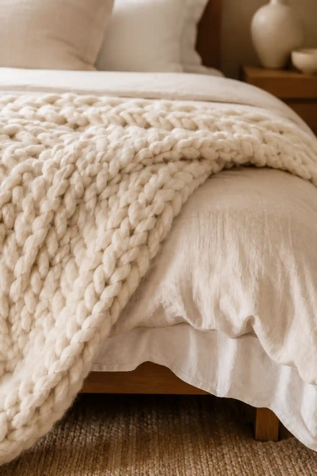 Cozy Layers with Chunky Knit Throws