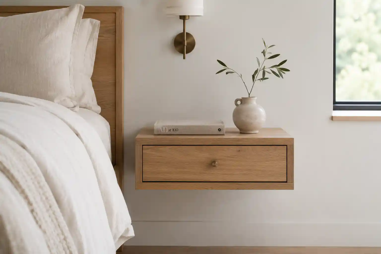 Minimalist Floating Oak Nightstands