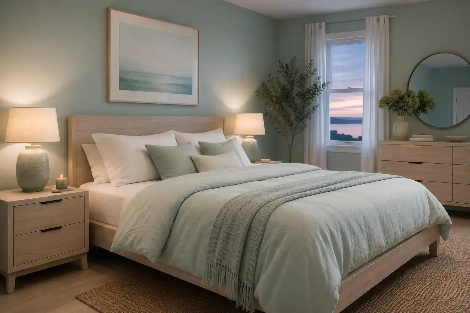 Soft Seafoam Green for a Serene Retreat
