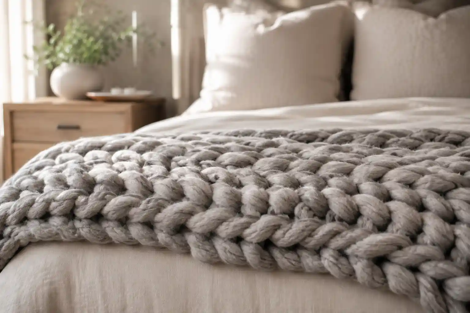 Layer with Chunky Knit Throws
