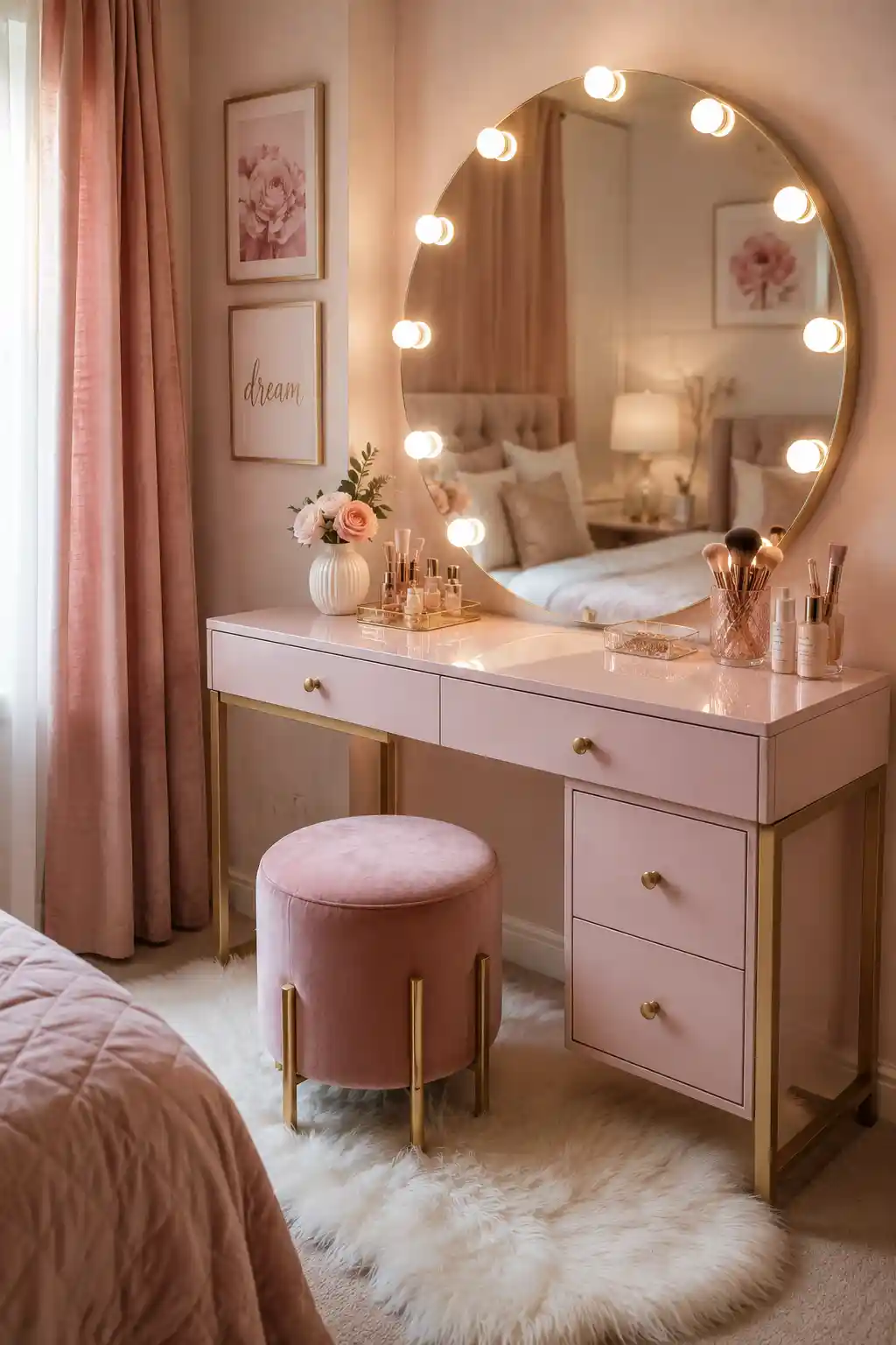 Soft Pastel Sanctuary with Integrated Lighting