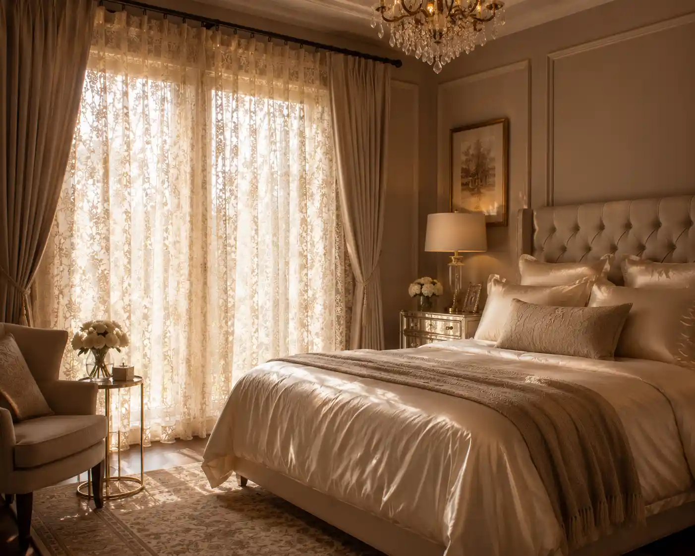 Luxe Champagne-Colored Lace