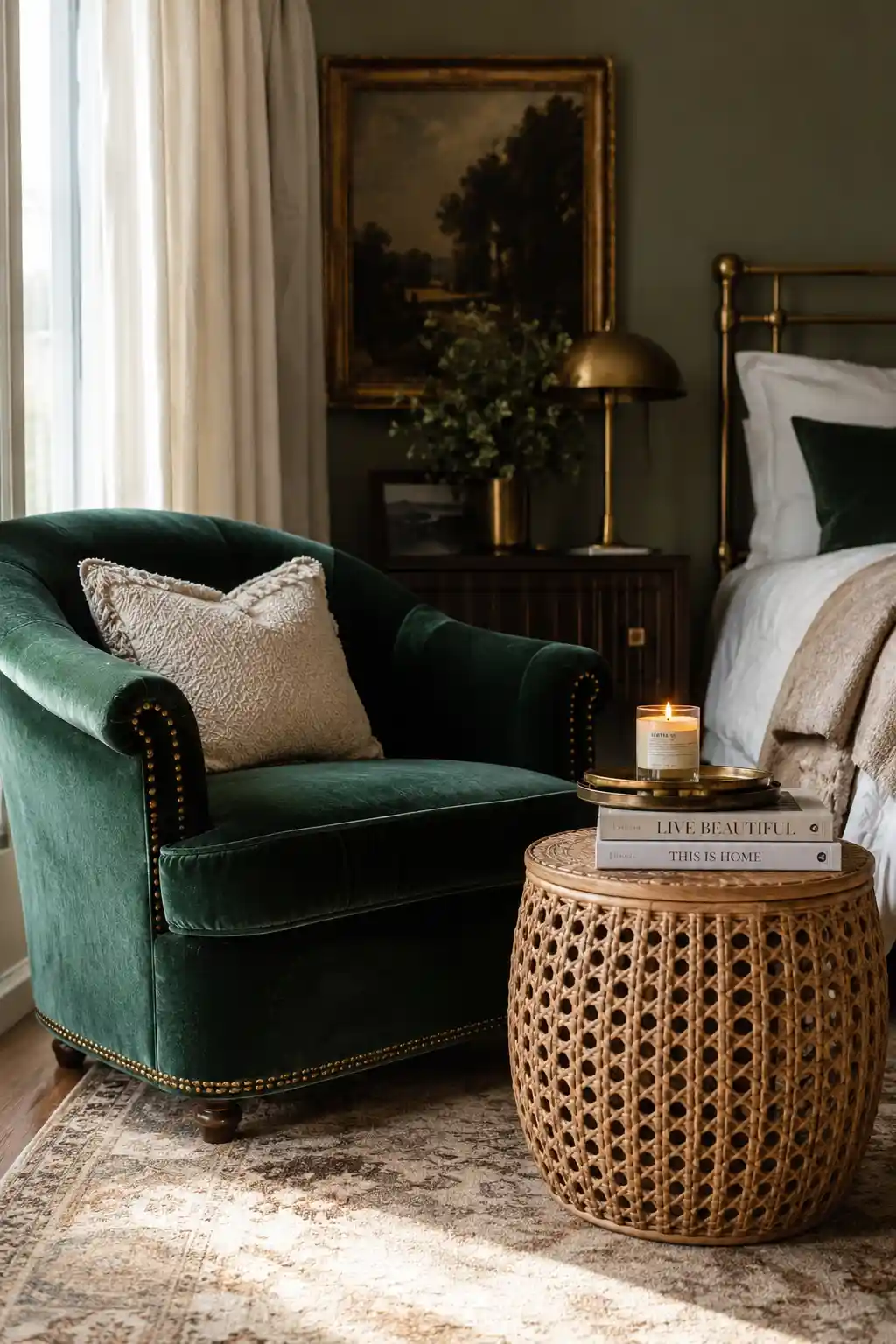 The Allure of Velvet and Rattan Pairings