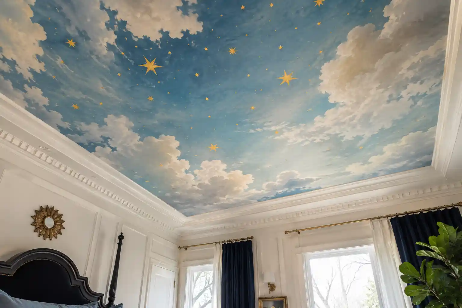 Hand-Painted Ceiling Mural