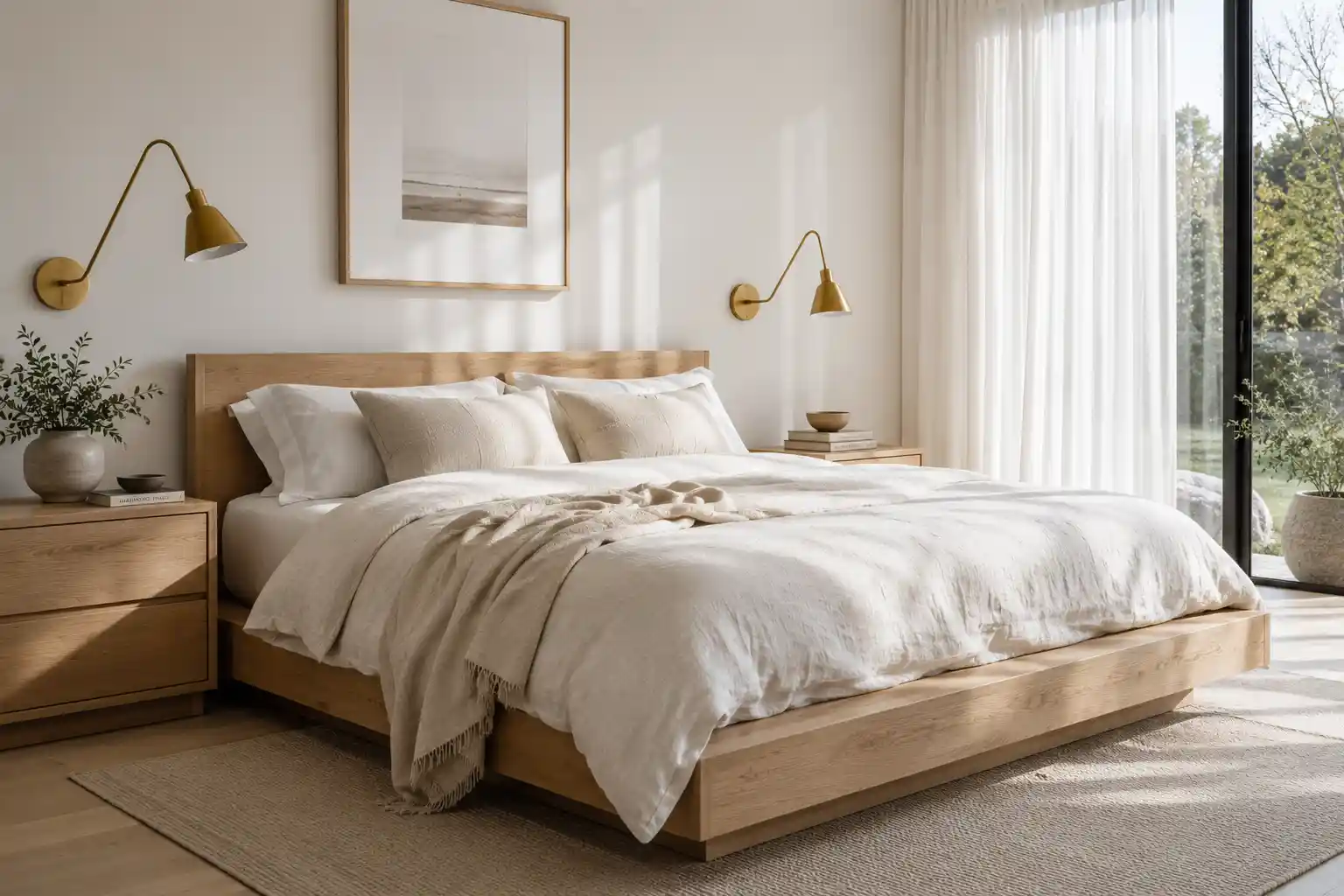 Clean-Lined Light Oak Furniture