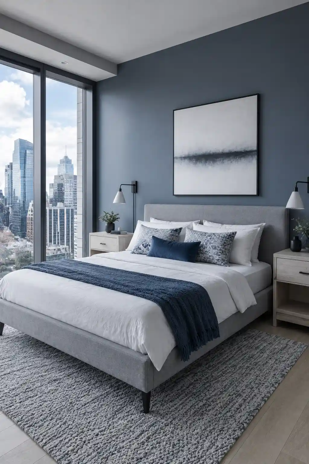 Modern Slate Blue and Light Silver