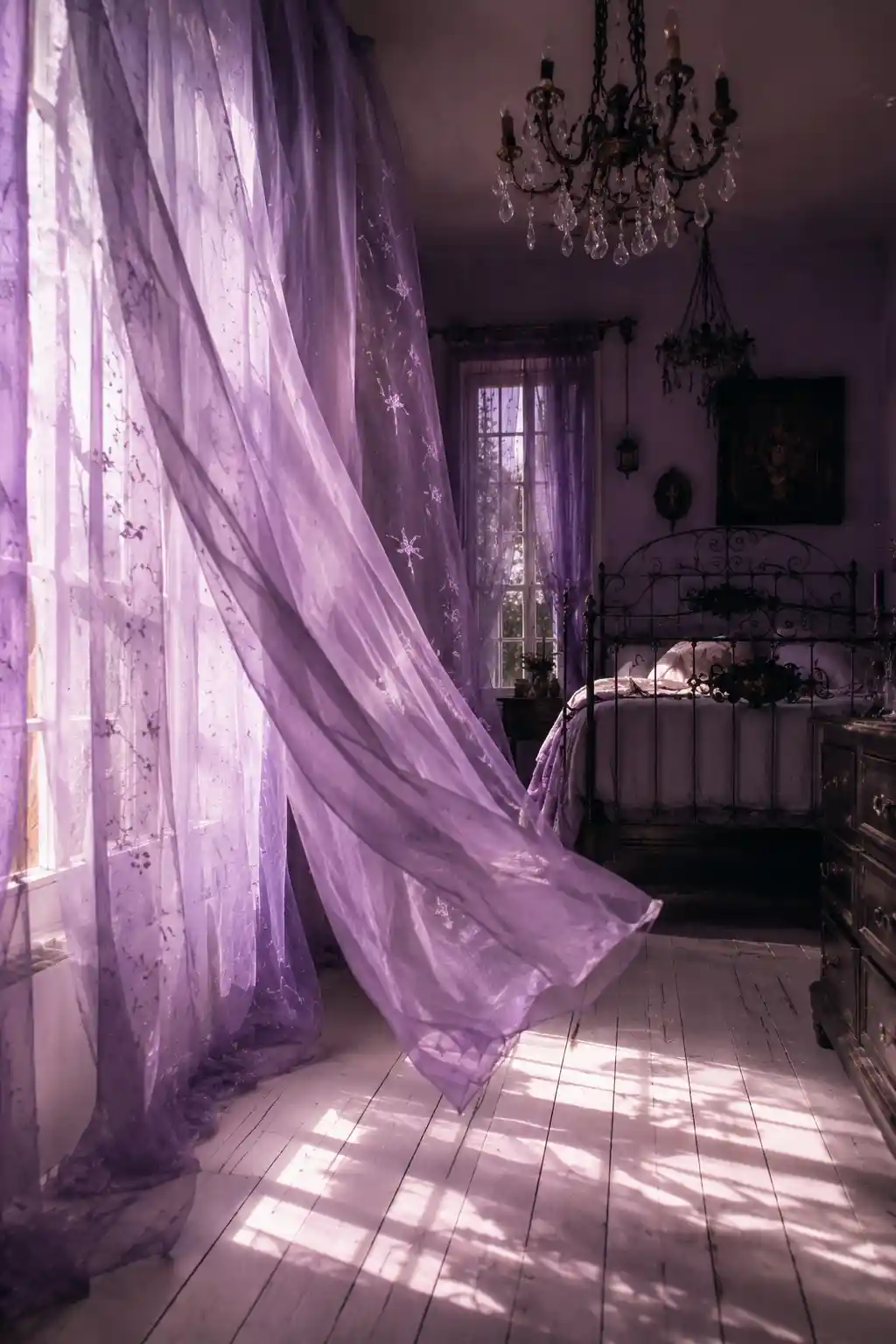 Ethereal Purple Sheer Curtains