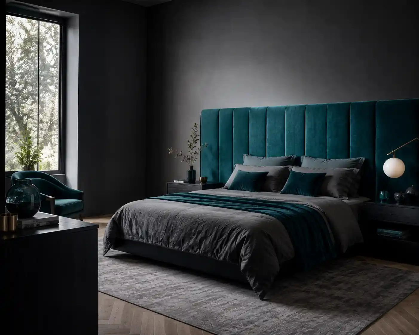 Balancing Charcoal Grey with Teal Highlights