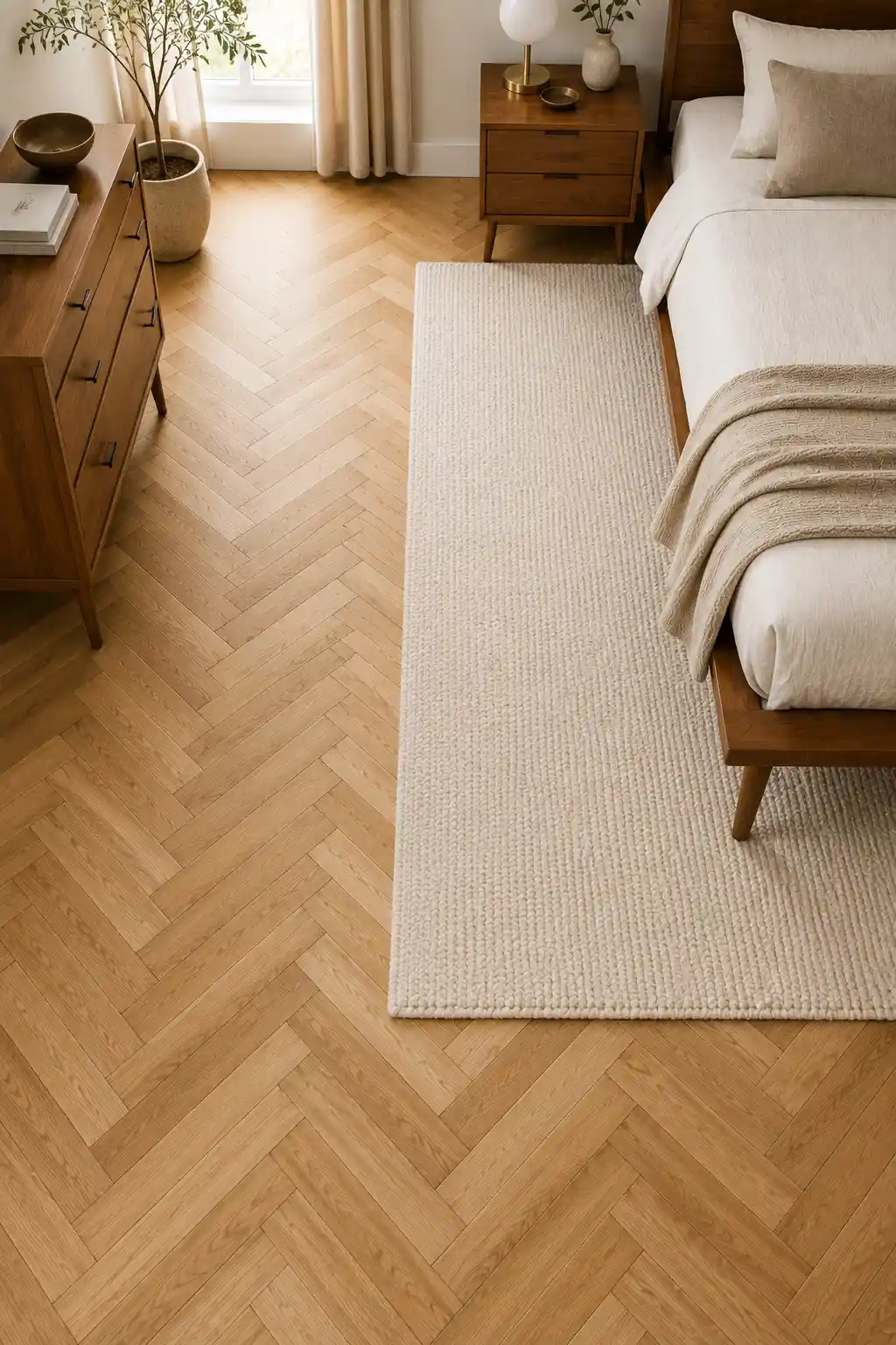 The Foundation: Herringbone Wood Flooring