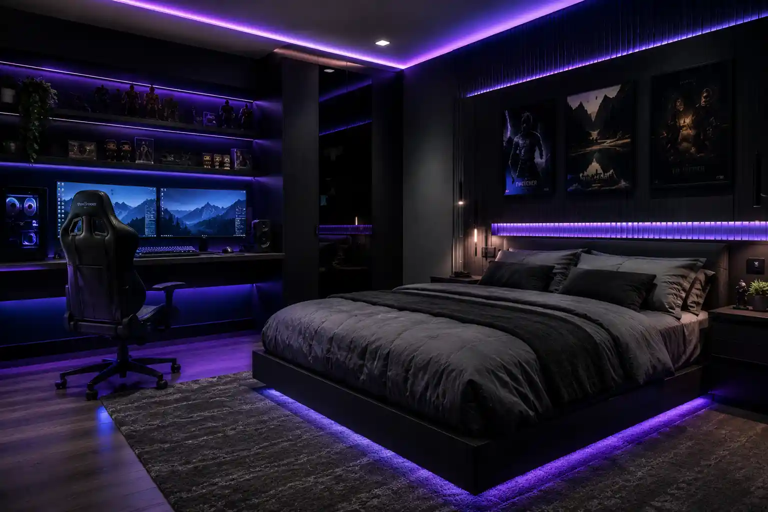 High-Tech Gaming Command Center