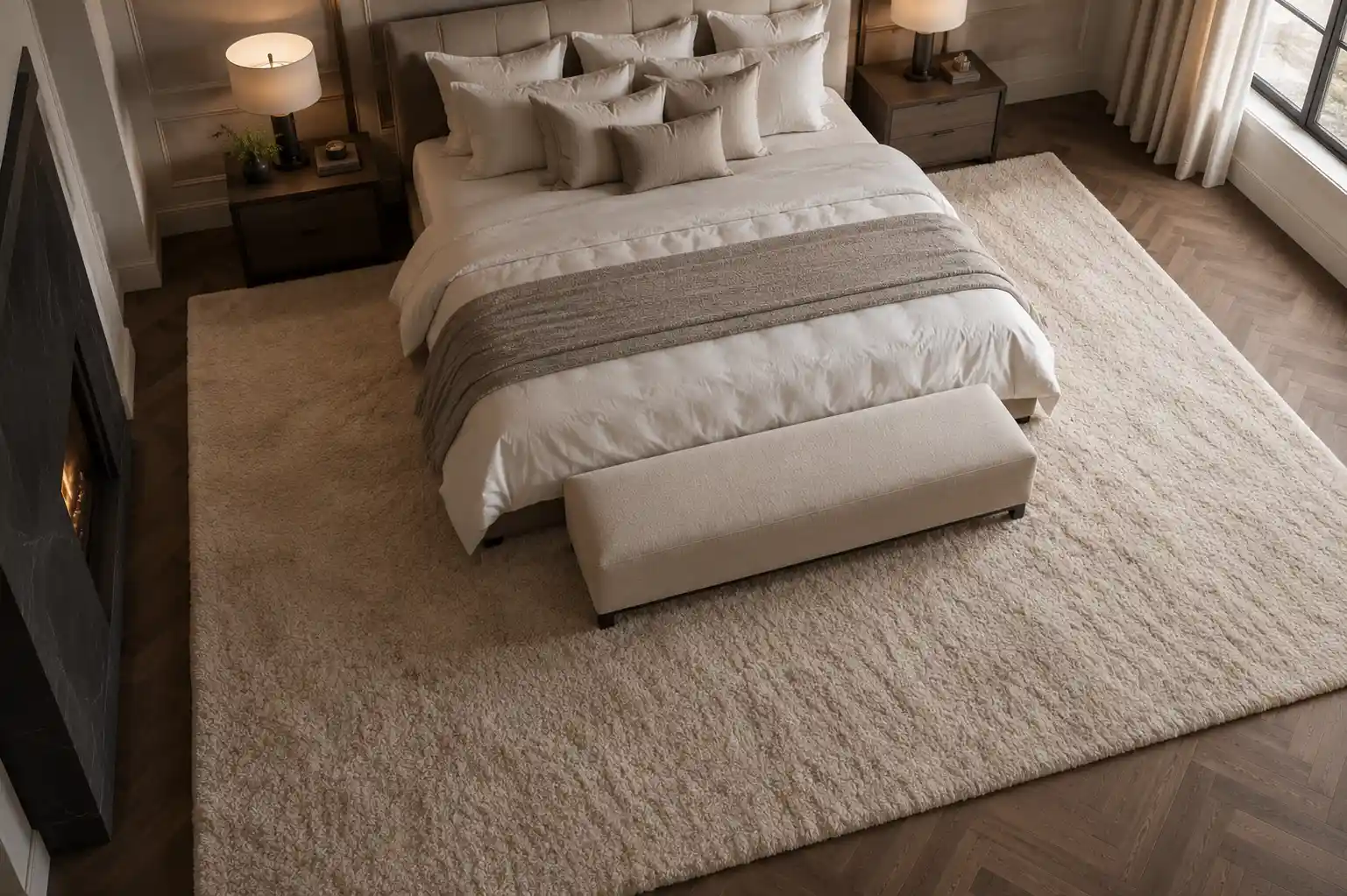 Anchor the Space with an Oversized Plush Rug
