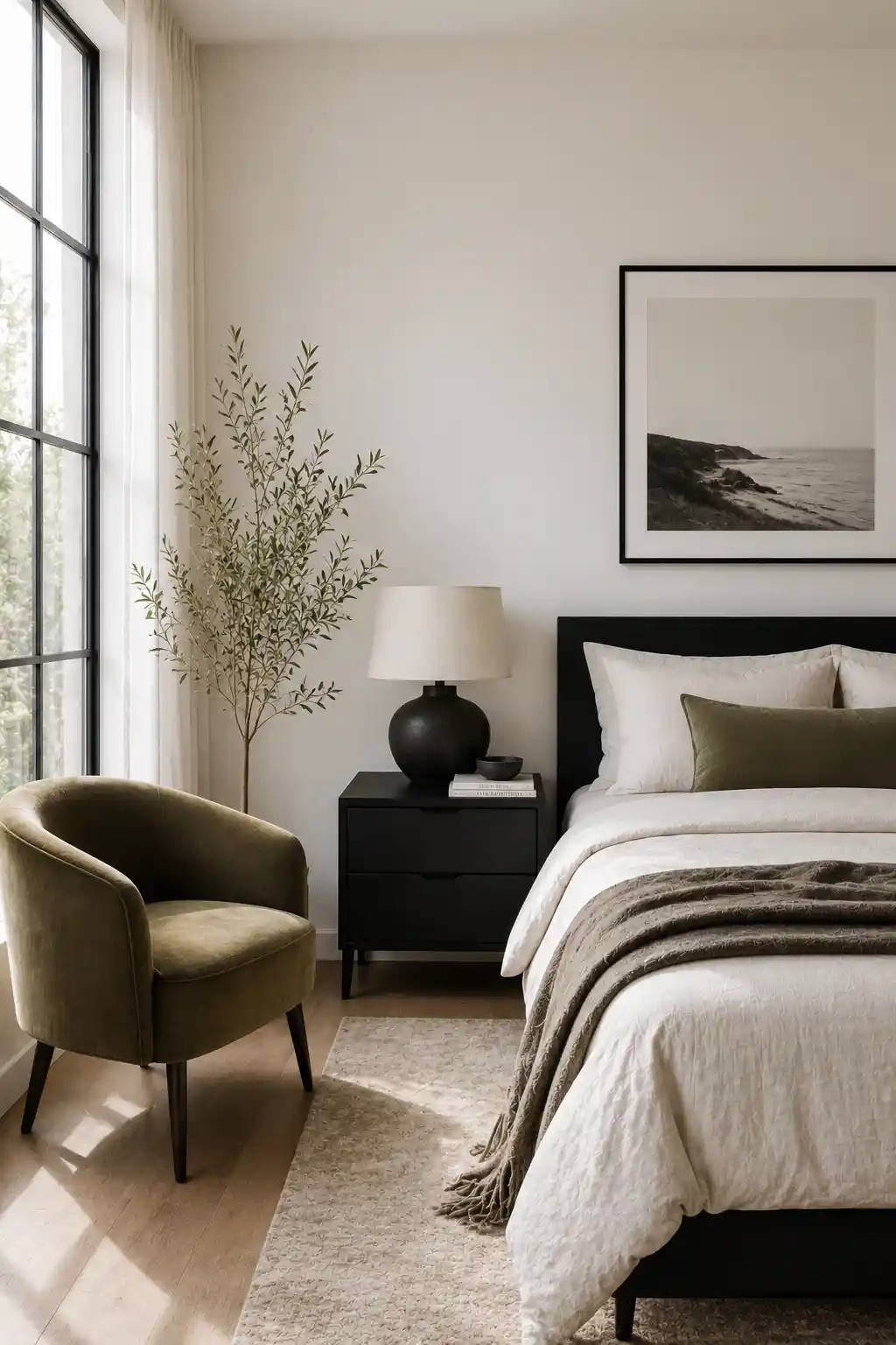 Contemporary Minimalist Olive and Black