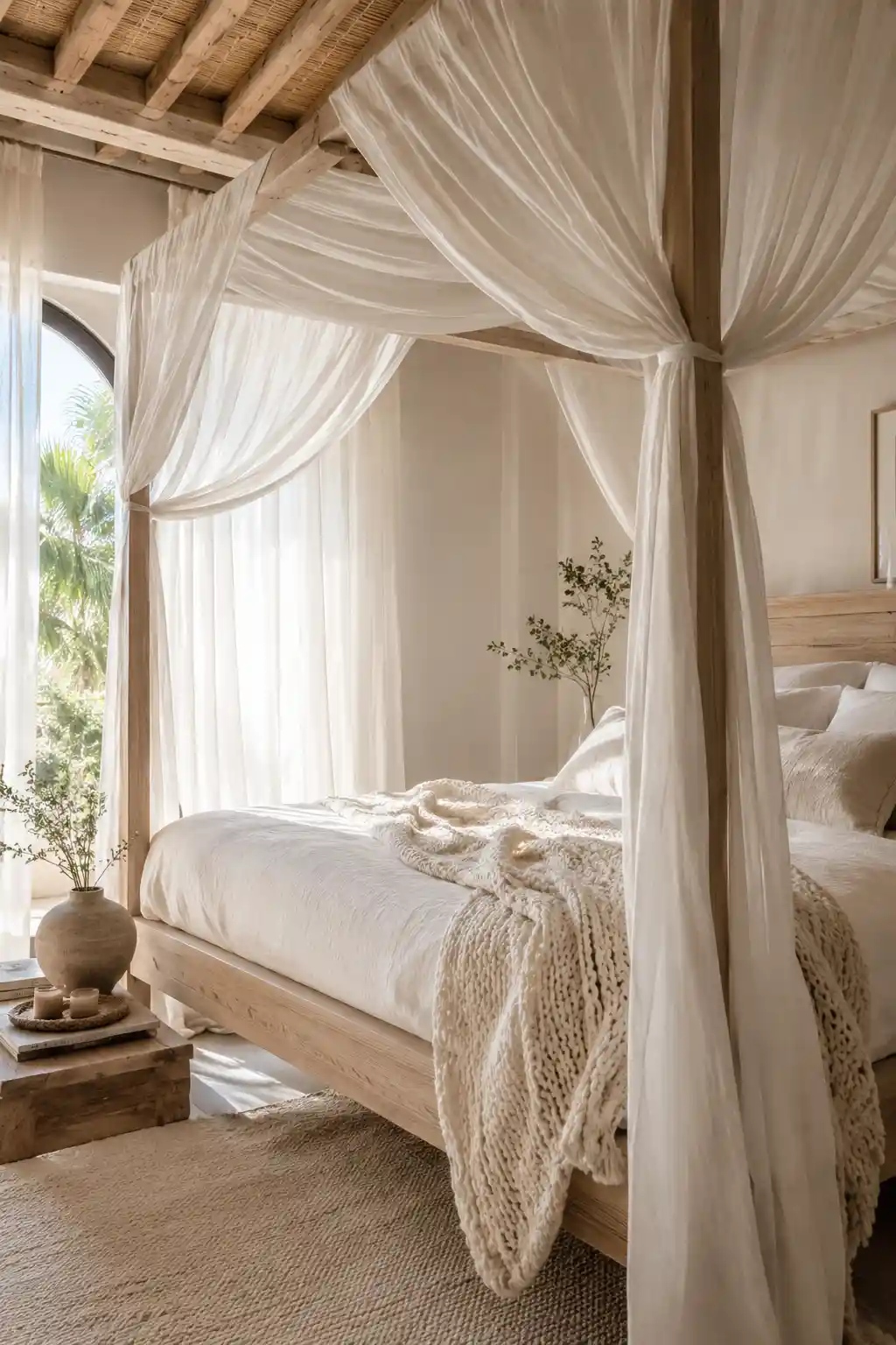 Ethereal Canopy Beds with Sheer Drapery