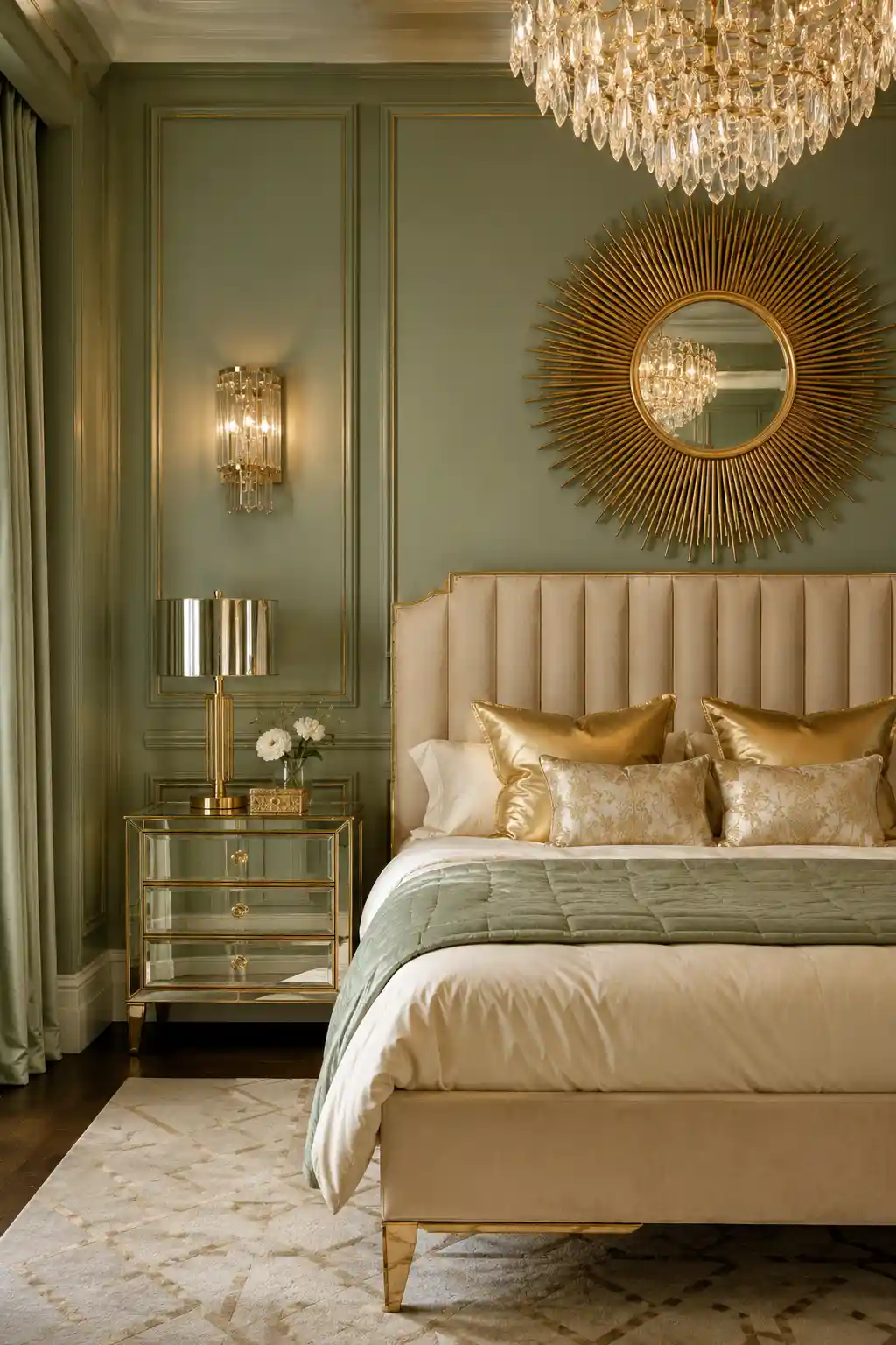 Sage Green and Gold Glamour