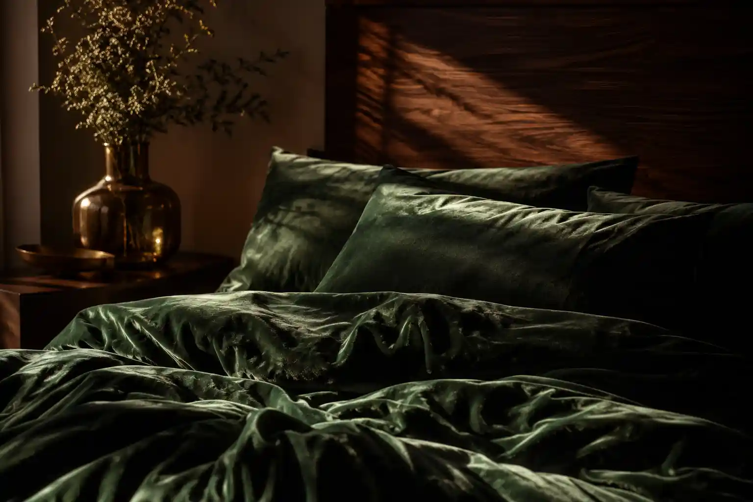 Incorporate Rich Emerald Velvet Bedding