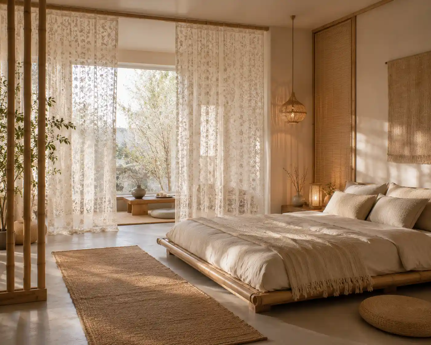 Zen-Inspired Simple Lace Screens