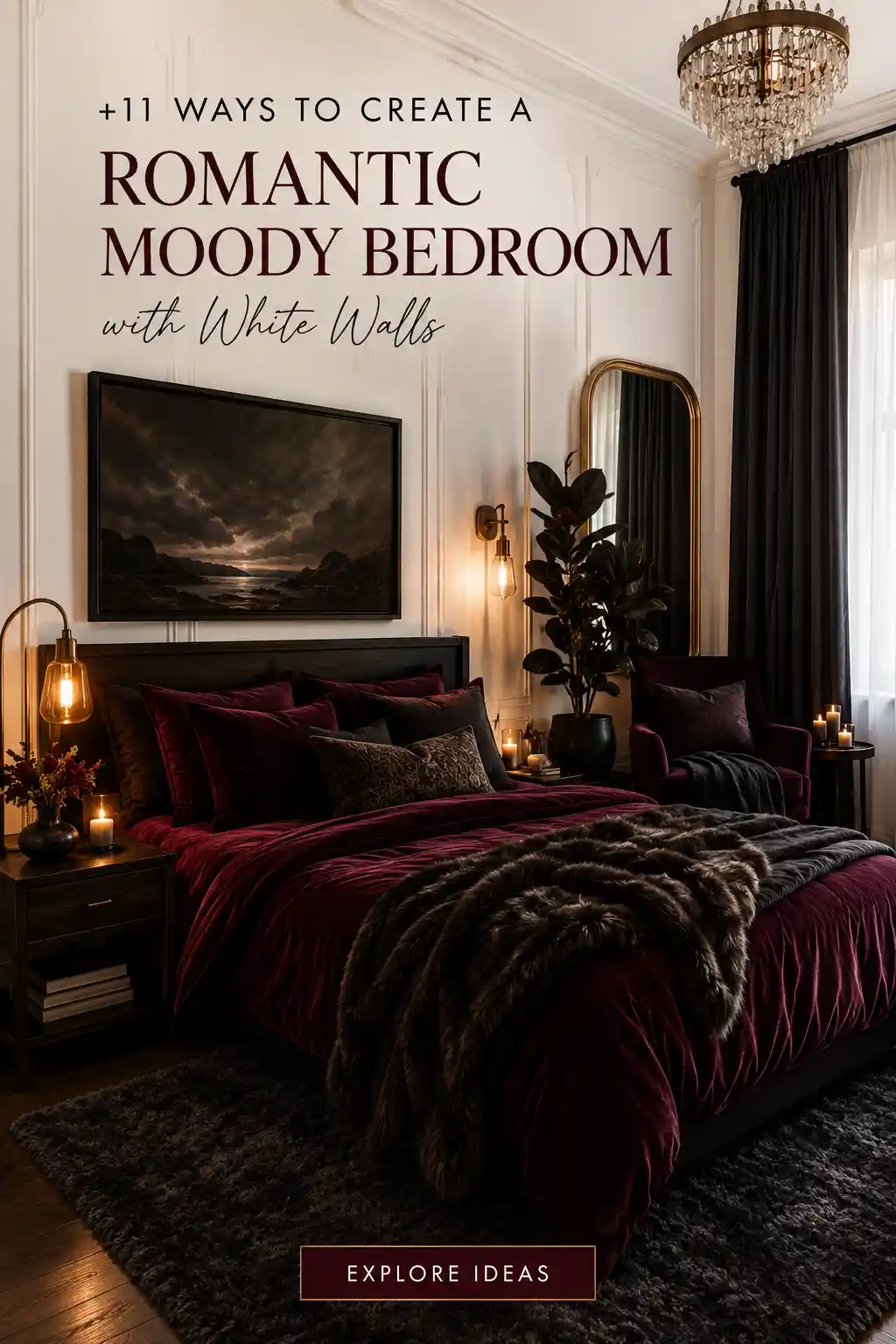 11 Ways to Create a Romantic Moody Bedroom with White Walls