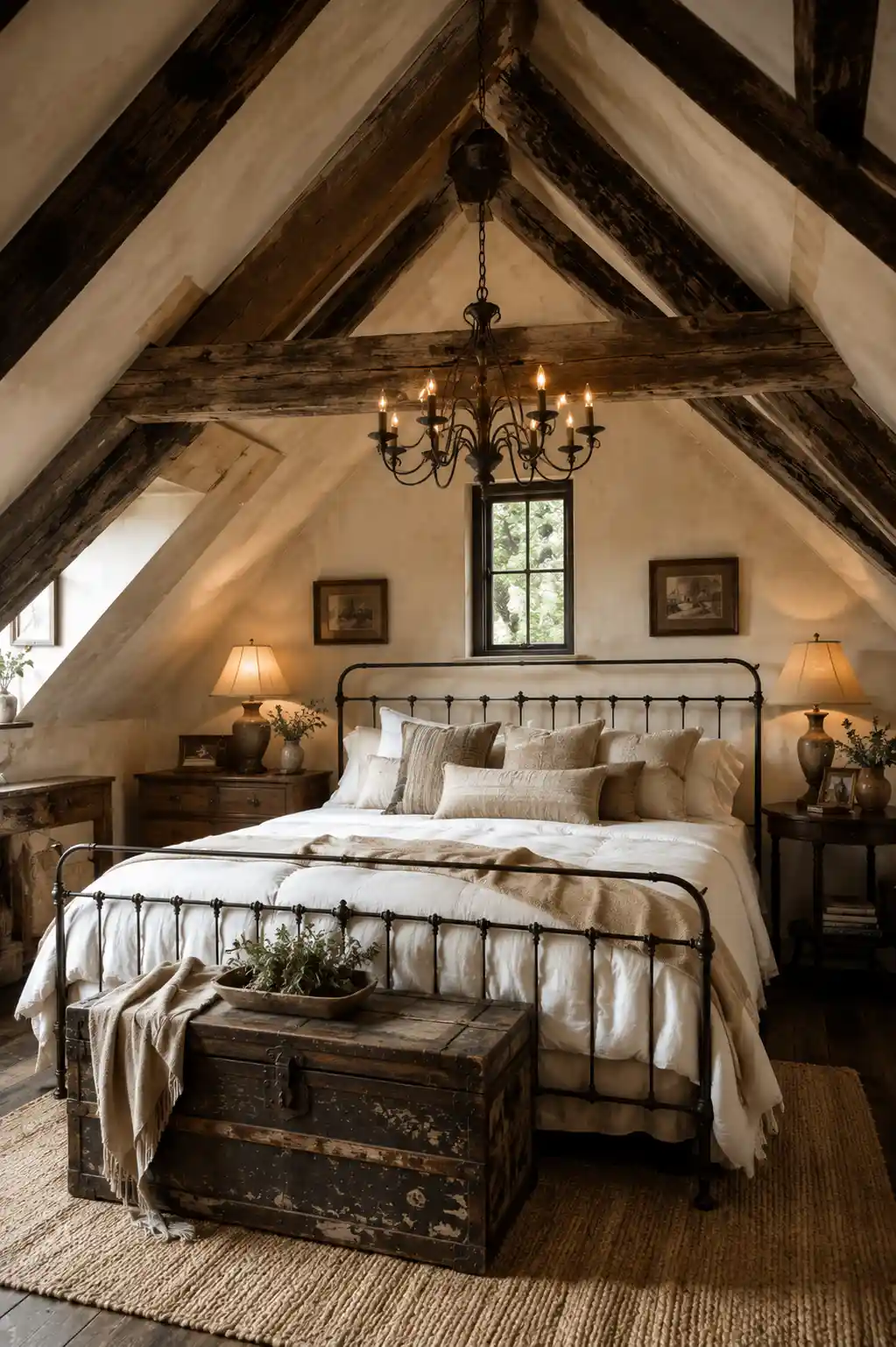 Rustic Farmhouse Warmth with Exposed Beams