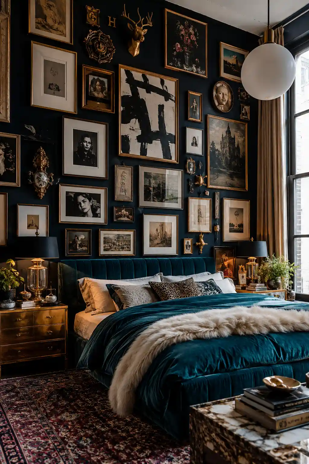 Eclectic Floor-to-Ceiling Gallery Walls