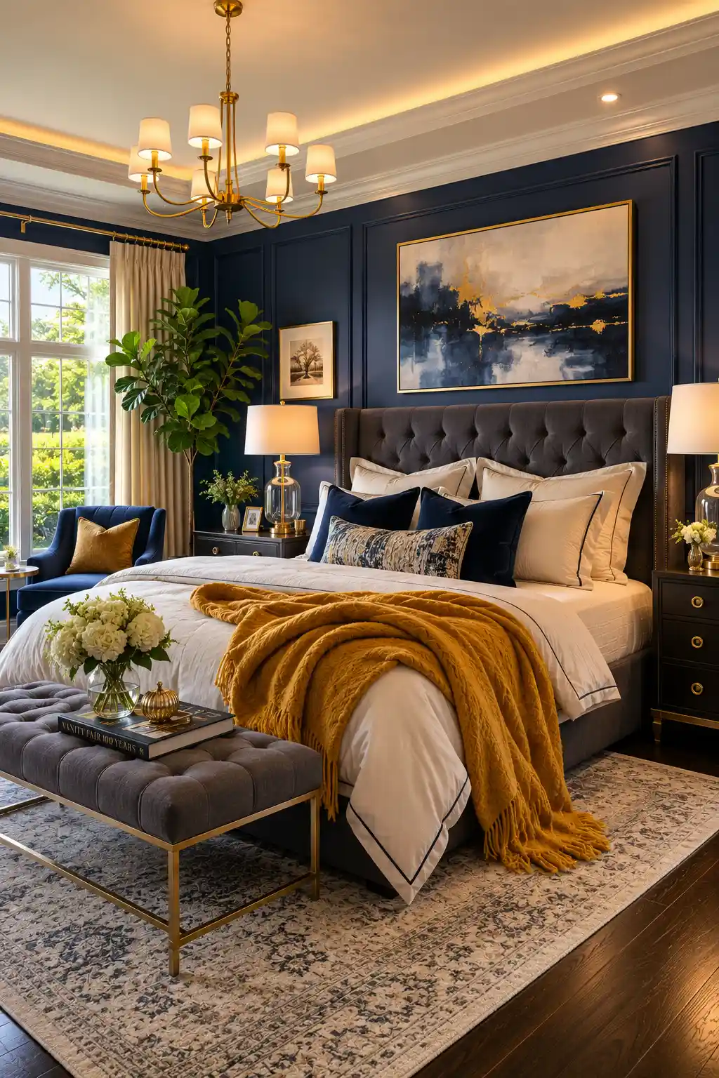 Sophisticated Navy, Charcoal, and Golden Yellow