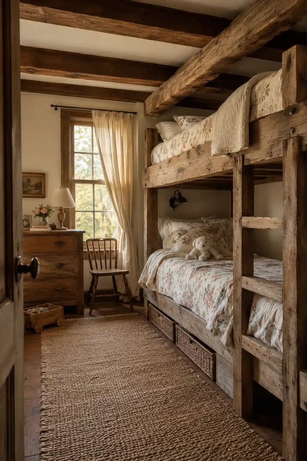 Rustic Farmhouse Wooden Bunks