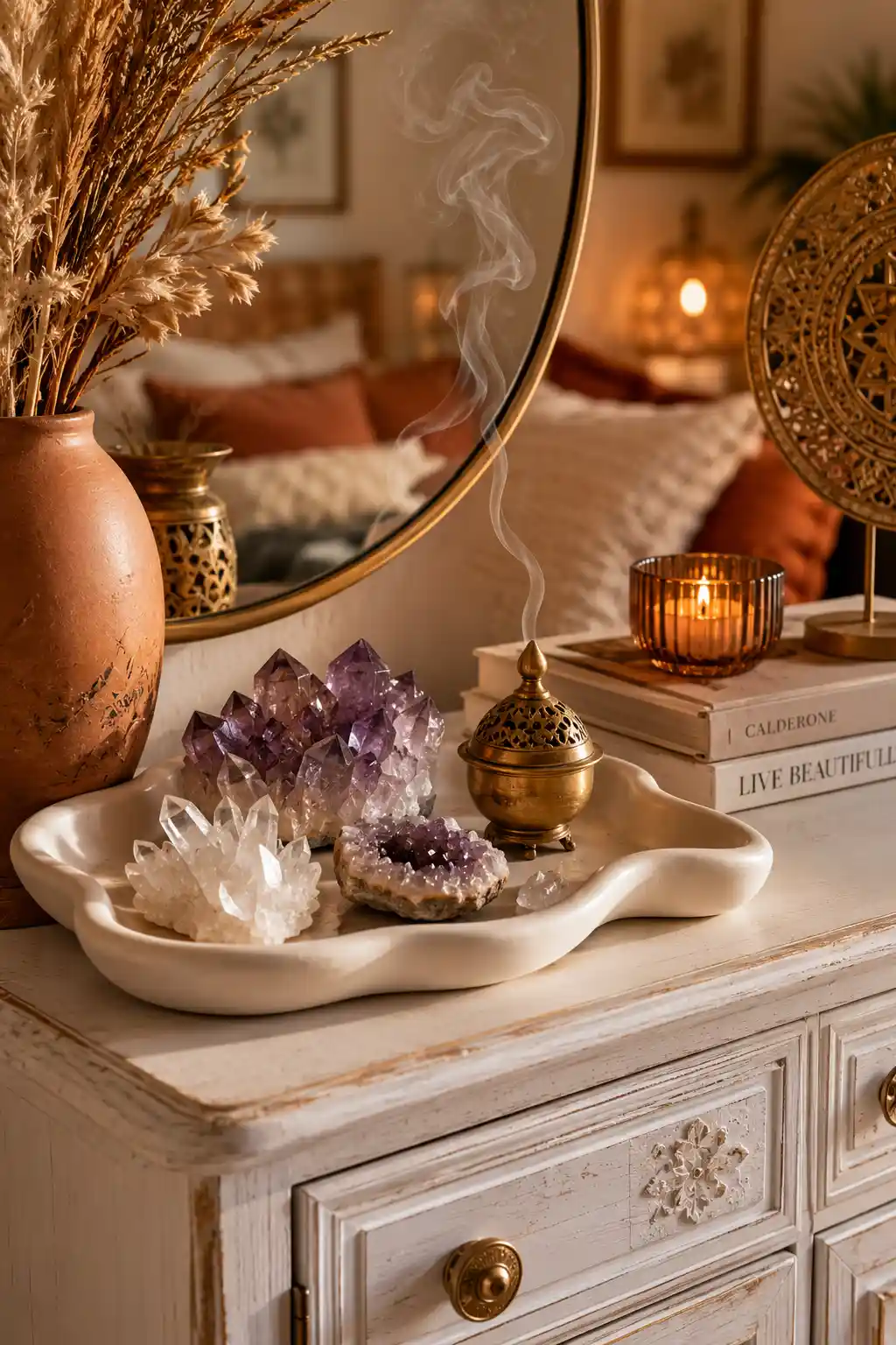 Organic Ceramic Trays and Healing Crystals