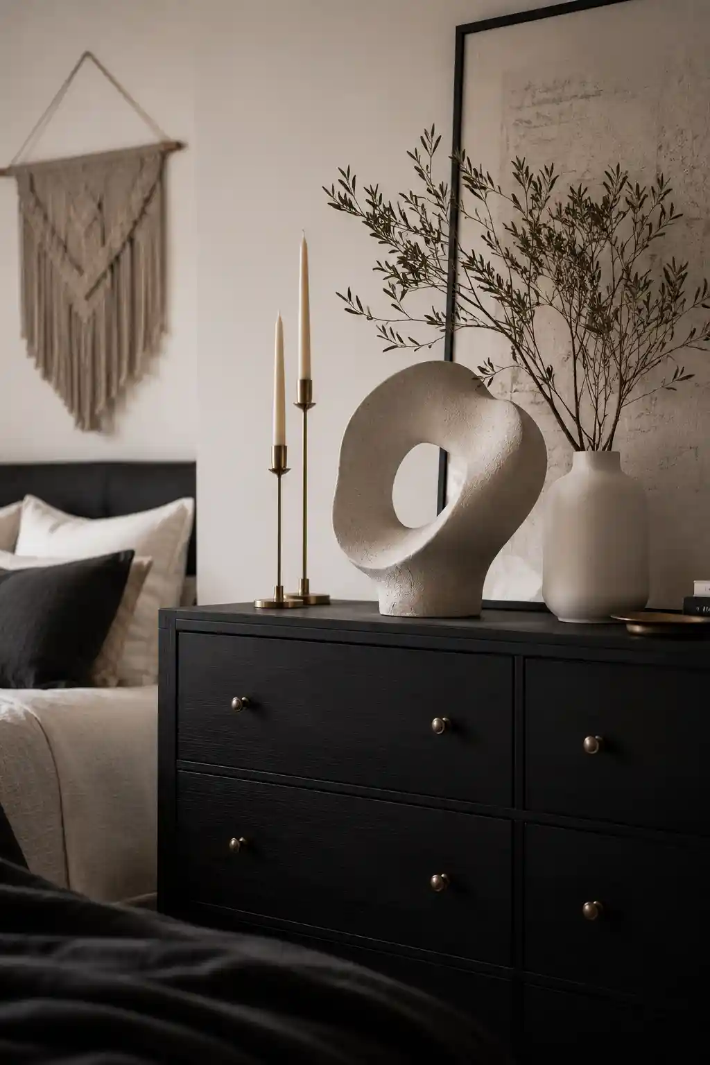 Abstract Plaster Sculptures and Floating Candles