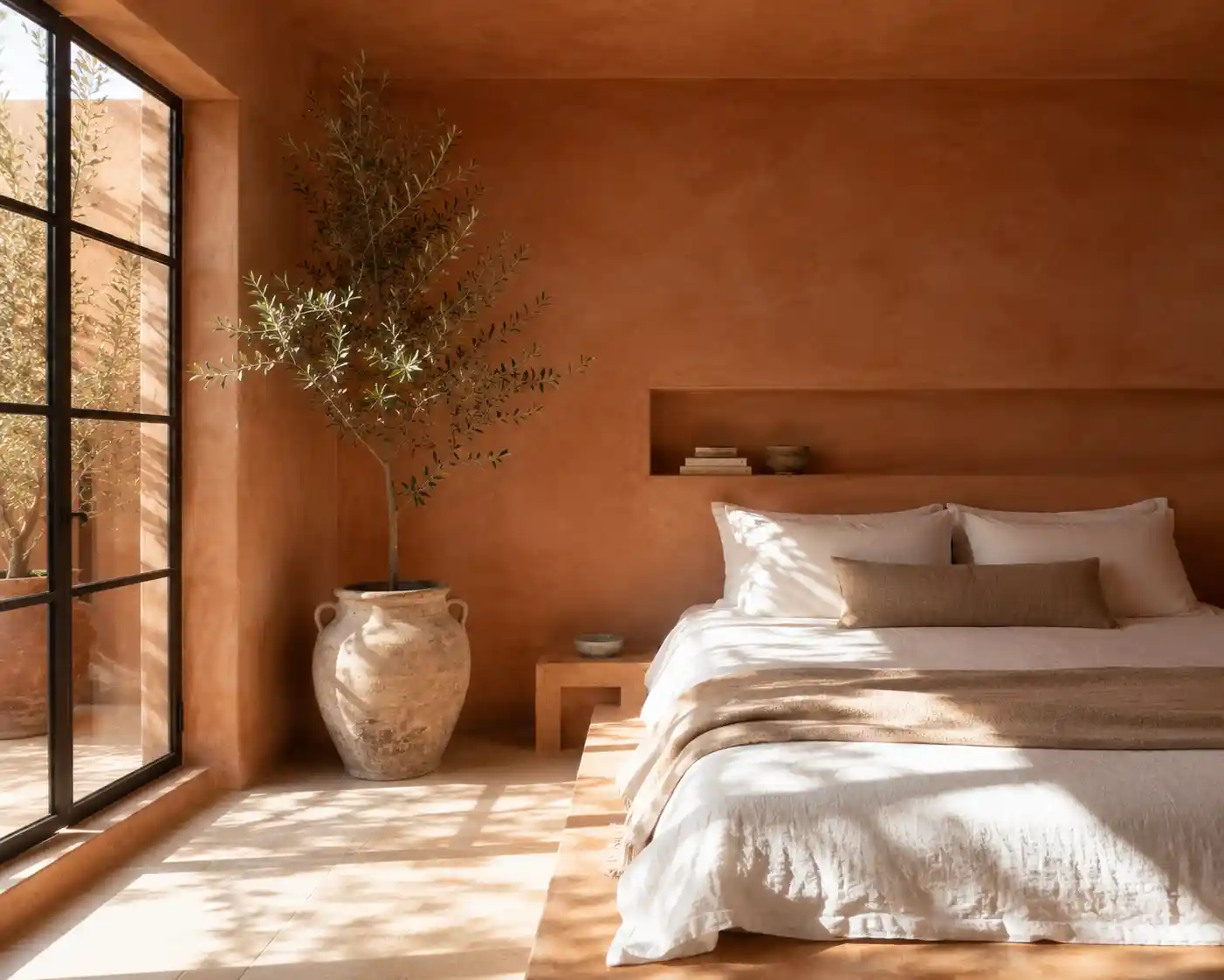 Warm Terracotta Plaster Walls