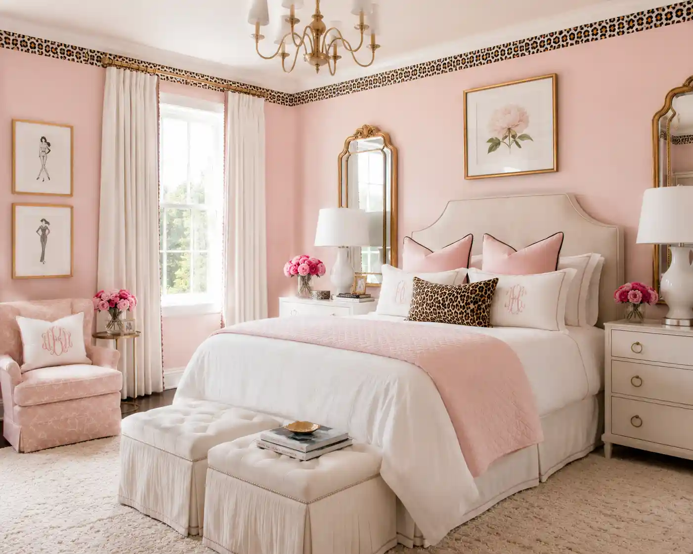 Subtle Cheetah Border and Pink Walls