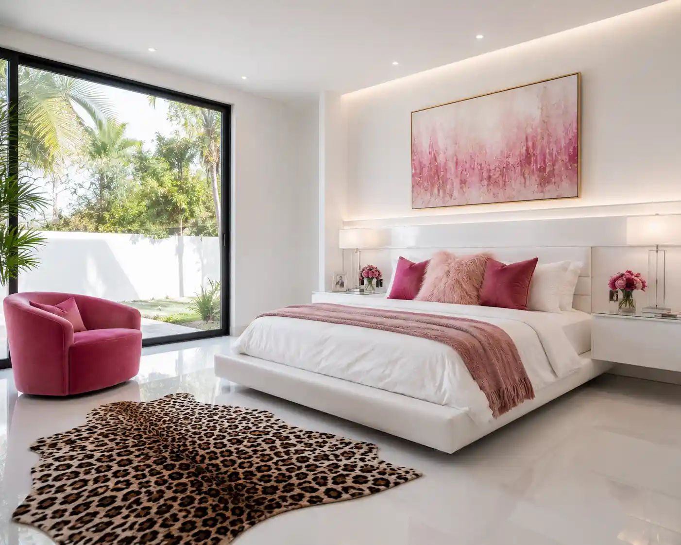 Minimalist White with Pink and Cheetah Pops