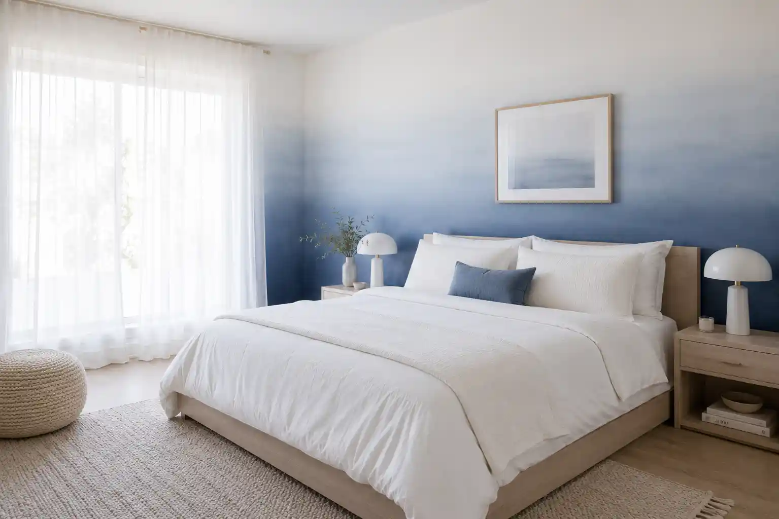 Soft Ombre Blue Walls