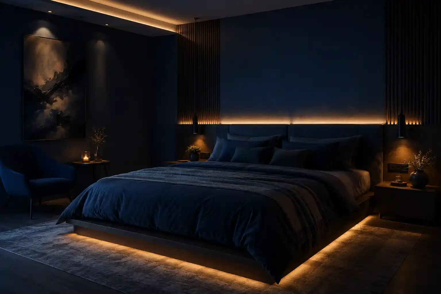 Modern Blue Mood Lighting and LEDs