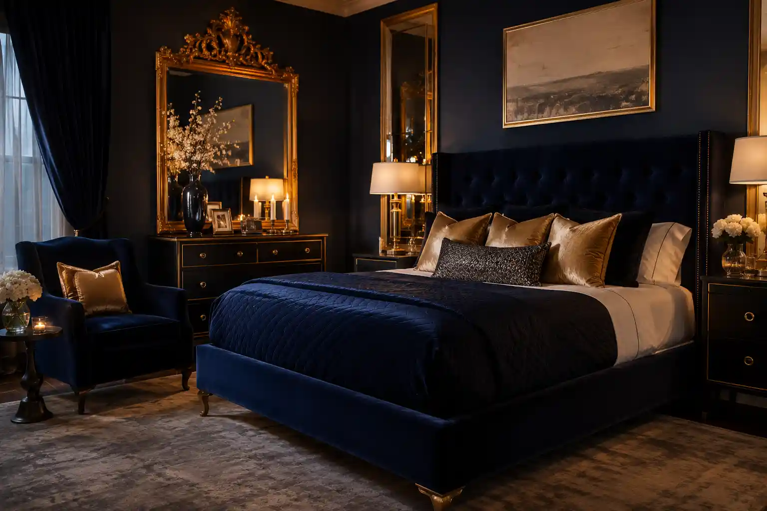Opulent Navy and Gold Luxury Design