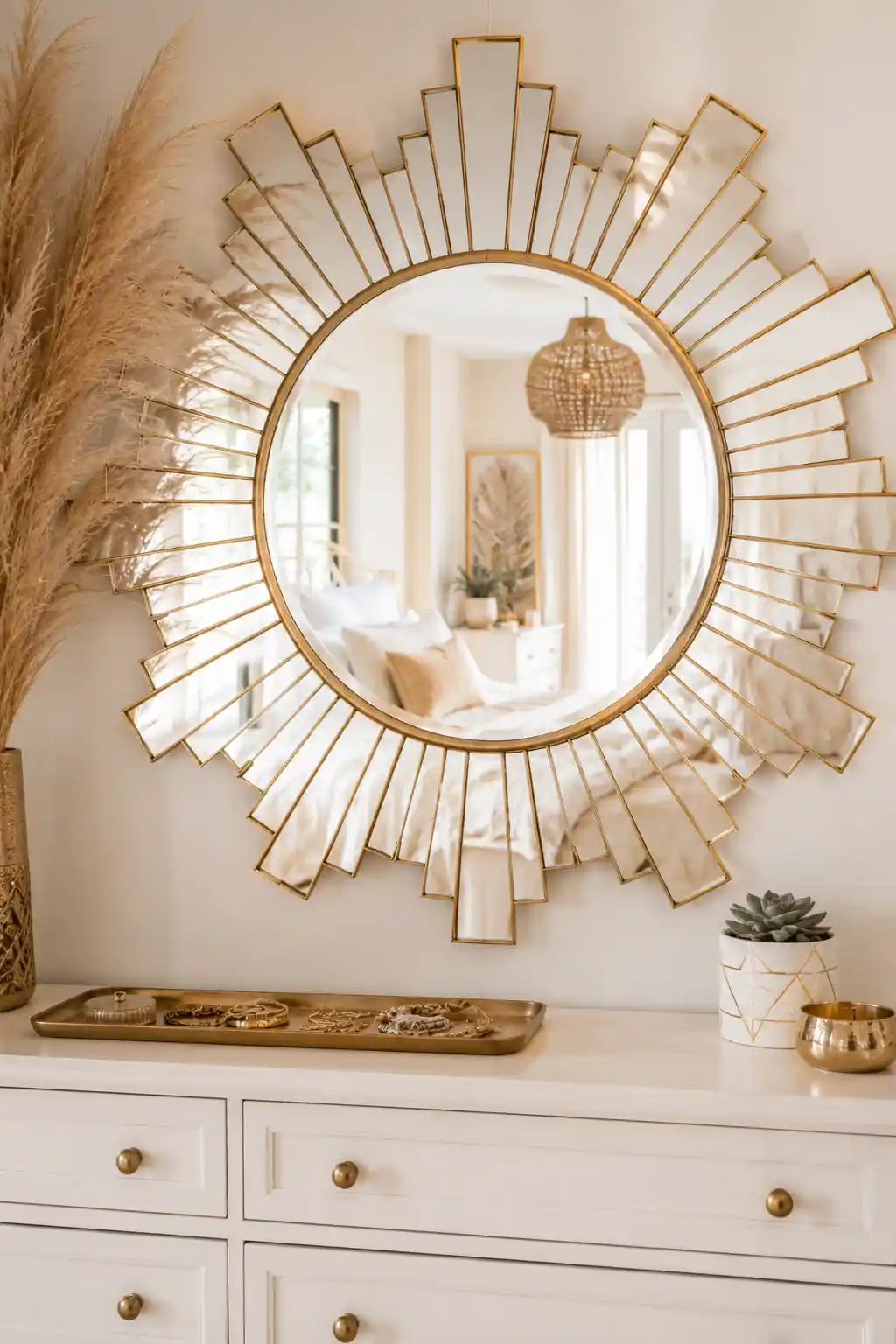Polished Brass and Geometric Mirrors