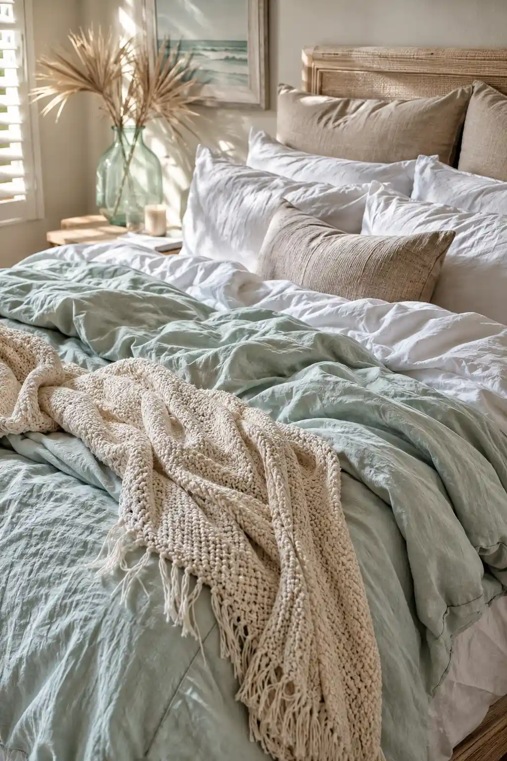 Layer Textures With Airy Linen Bedding