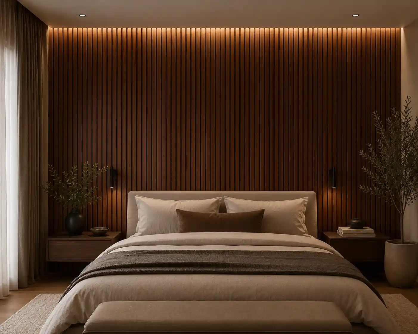 Chestnut Brown Wooden Slats