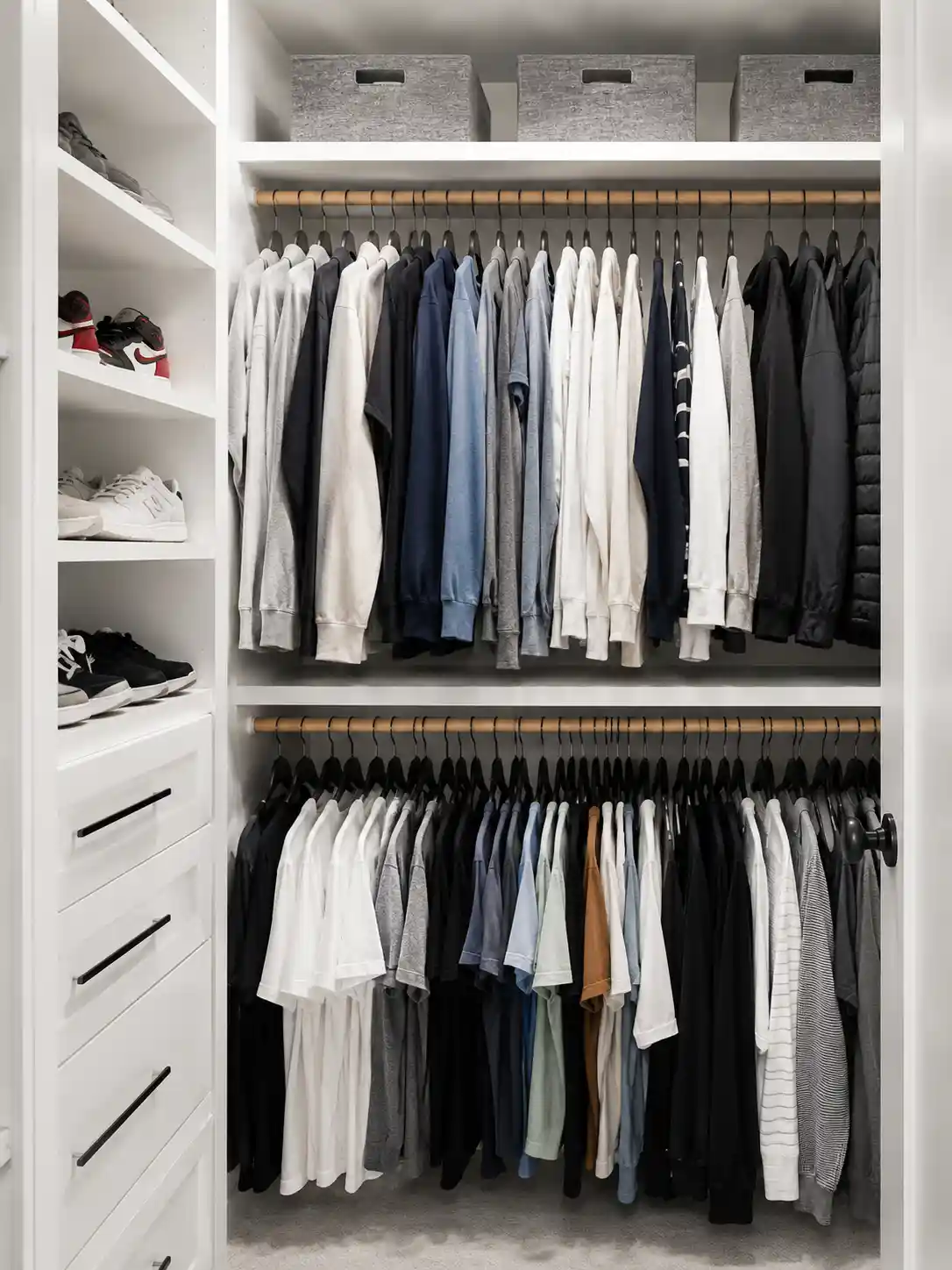 Double-Hanging Closet Organization