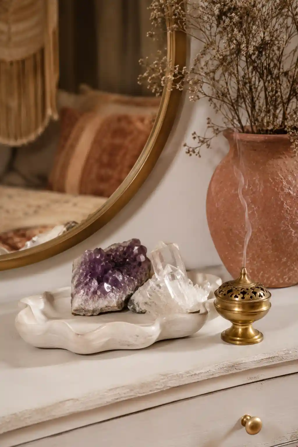 Organic Ceramic Trays and Healing Crystals