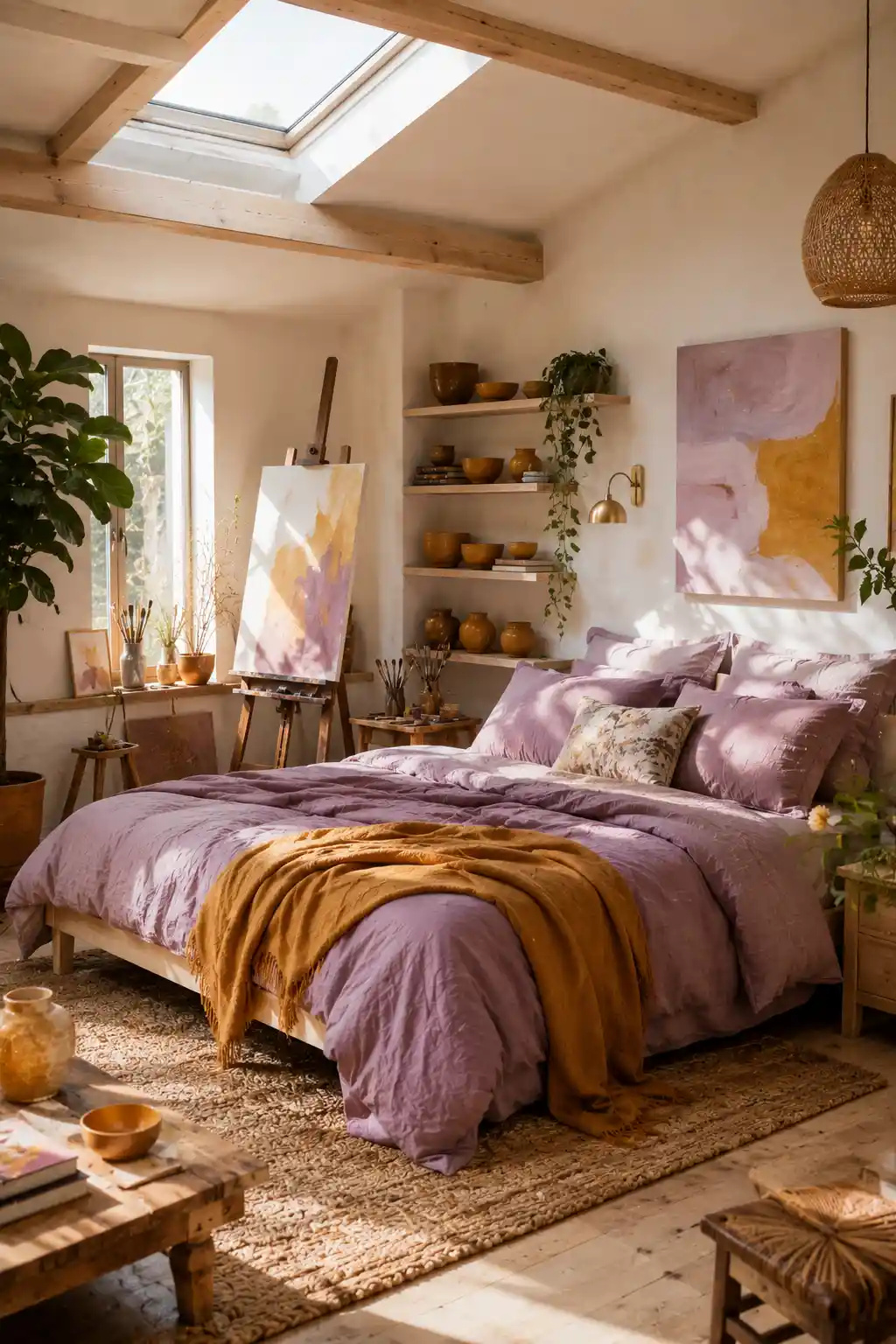 Mauve and Ochre Yellow Artistic Balance