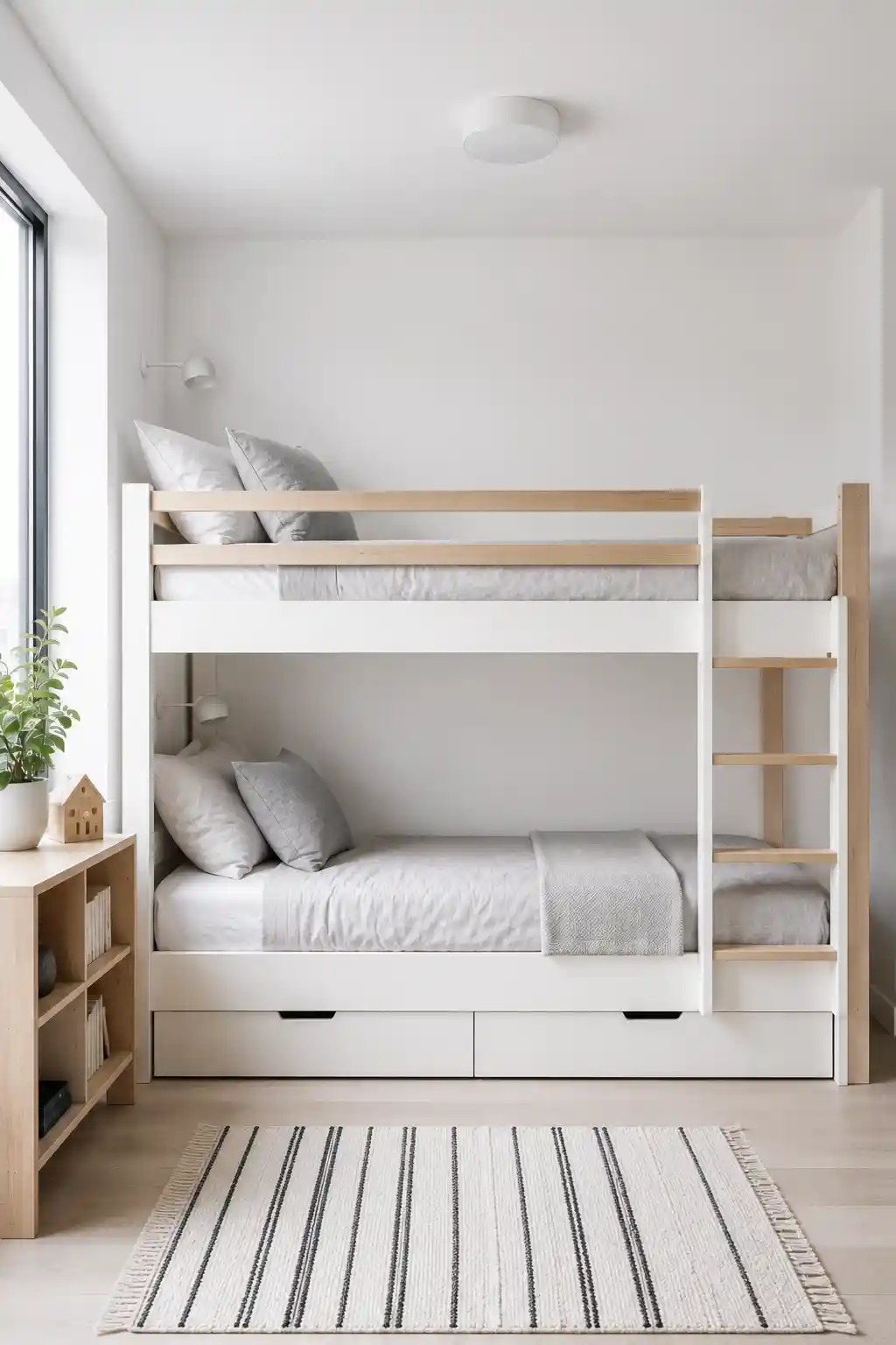 Scandinavian White and Light Wood Bunks