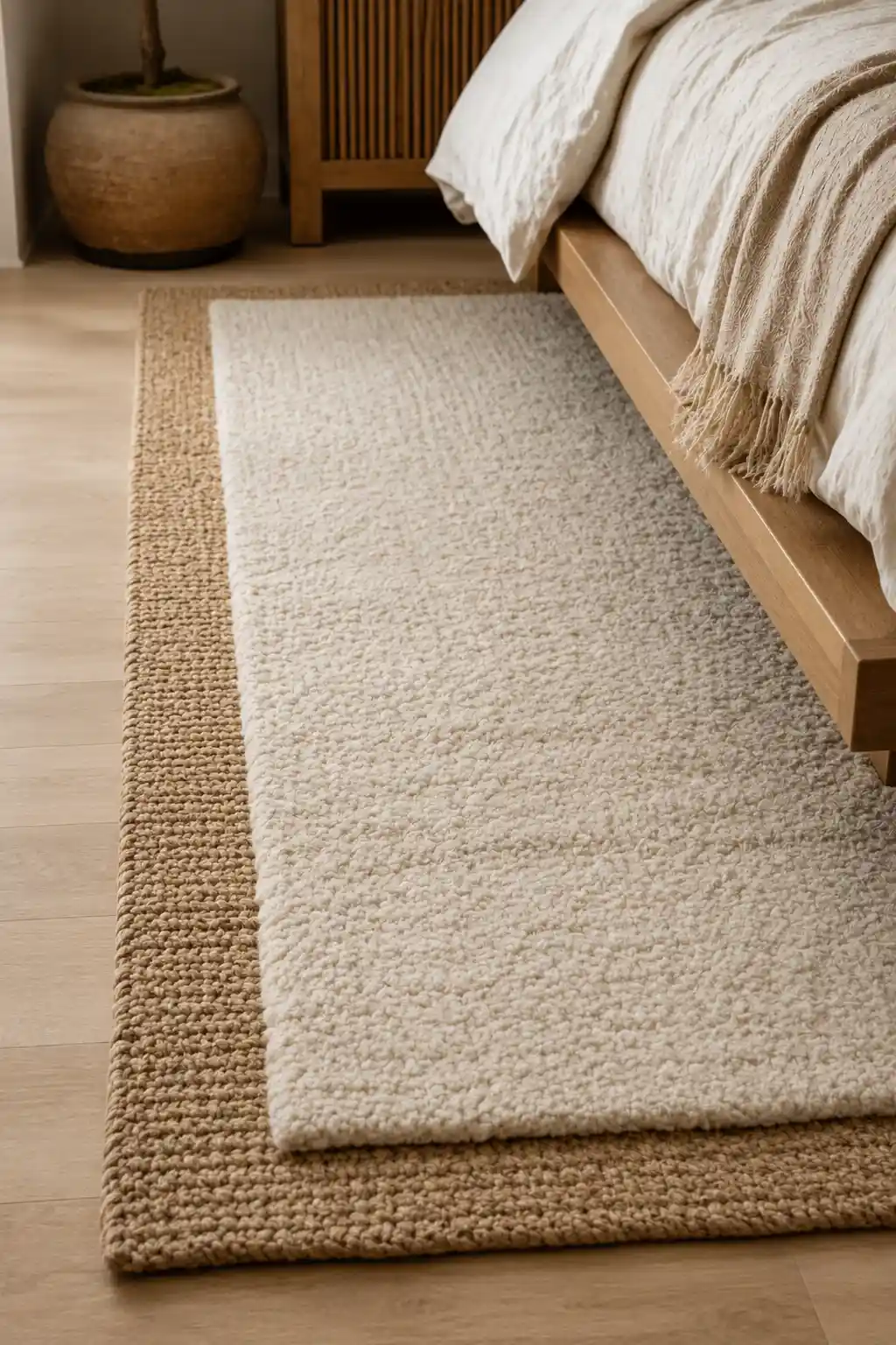 Layered Jute and Wool Area Rugs