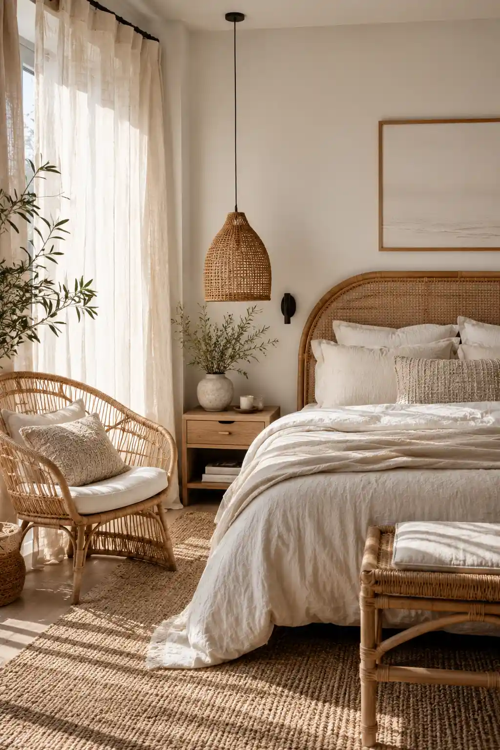 Natural Rattan and Woven Accents
